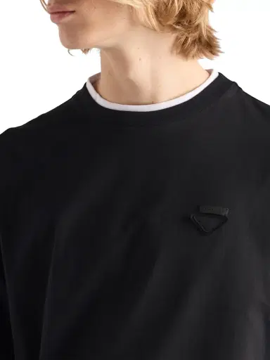 Prada Men's Long-Sleeved Cotton T-Shirt - Black - Size XXL | Thumbnail 5 Prada Men's Long-Sleeved Cotton T-Shirt - Black - Size XXL | Thumbnail 5
