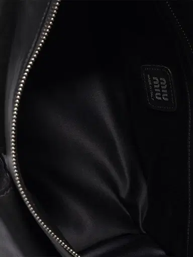 Miu Miu Women's Utilitaire Nappa Leather Shoulder Bag - Black | Thumbnail 8 Miu Miu Women's Utilitaire Nappa Leather Shoulder Bag - Black | Thumbnail 8