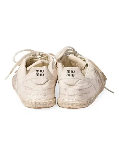 Miu Miu Women's Gymnasium Canvas Sneakers - Beige Khaki | Thumbnail 2 Miu Miu Women's Gymnasium Canvas Sneakers - Beige Khaki | Thumbnail 2