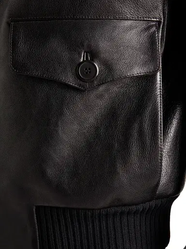 Prada Men's Leather Bomber Jacket - Black - Size 44 | Thumbnail 5 Prada Men's Leather Bomber Jacket - Black - Size 44 | Thumbnail 5