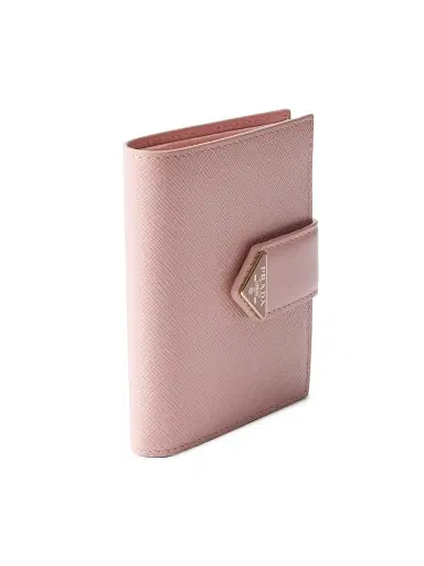 Prada Women's Small Saffiano and Smooth Leather Wallet - Dusty Pink | Thumbnail 4 Prada Women's Small Saffiano and Smooth Leather Wallet - Dusty Pink | Thumbnail 4