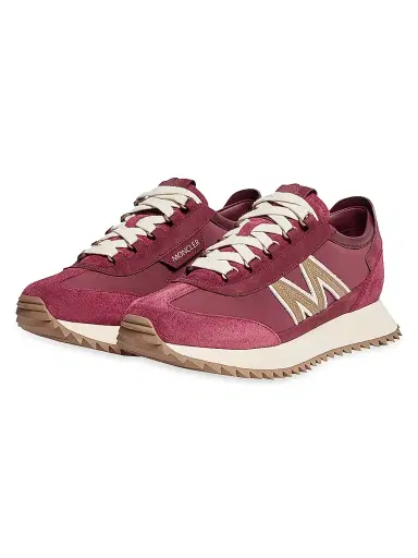 Moncler Women's Pacey2 Sneakers in Suede and Nubuck - Burgundy - Size 9.5 | Thumbnail 2 Moncler Women's Pacey2 Sneakers in Suede and Nubuck - Burgundy - Size 9.5 | Thumbnail 2
