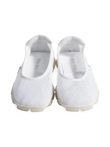 Miu Miu Women's Technical Mesh Ballerinas - White | Thumbnail 2 Miu Miu Women's Technical Mesh Ballerinas - White | Thumbnail 2