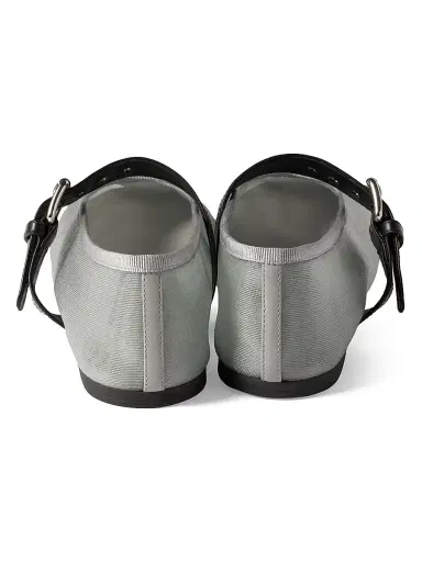 Miu Miu Women's Mesh Fabric Ballerinas - Grey | Thumbnail 2 Miu Miu Women's Mesh Fabric Ballerinas - Grey | Thumbnail 2