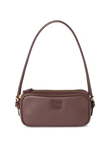 Miu Miu Women's Leather Pouch - Dark Brown | Thumbnail 1 Miu Miu Women's Leather Pouch - Dark Brown | Thumbnail 1