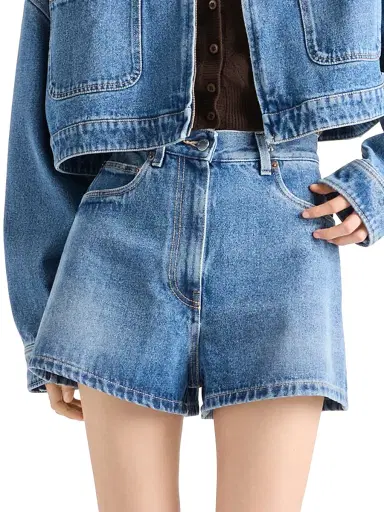 Prada Women's Denim Shorts - Blue - Size 29 | Thumbnail 2 Prada Women's Denim Shorts - Blue - Size 29 | Thumbnail 2
