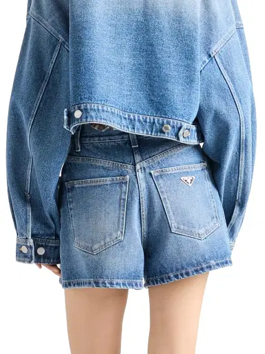 Prada Women's Denim Shorts - Blue - Size 29 | Thumbnail 4 Prada Women's Denim Shorts - Blue - Size 29 | Thumbnail 4