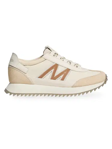 Moncler Women's Pacey2 Sneakers in Suede and Nubuck - Light Beige - Size 11 | Thumbnail 1 Moncler Women's Pacey2 Sneakers in Suede and Nubuck - Light Beige - Size 11 | Thumbnail 1