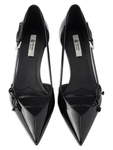Prada Women's Open Side Patent Leather Pumps | Thumbnail 2 Prada Women's Open Side Patent Leather Pumps | Thumbnail 2