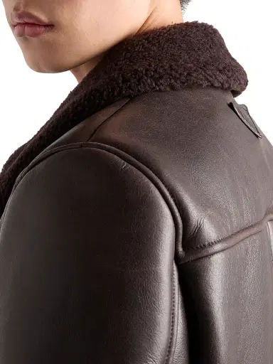 Prada Men's Leather and Shearling Jacket - Brown - Size 46 | Thumbnail 6 Prada Men's Leather and Shearling Jacket - Brown - Size 46 | Thumbnail 6