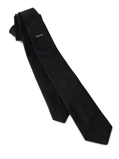 Prada Men's Silk Tie - Black | Thumbnail 2 Prada Men's Silk Tie - Black | Thumbnail 2