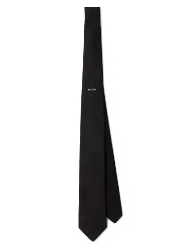 Prada Men's Silk Tie - Black | Thumbnail 1 Prada Men's Silk Tie - Black | Thumbnail 1