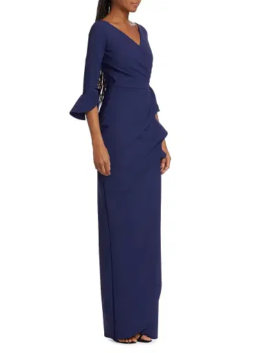 Chiara Boni La Petite Robe Women's Zalfa Ruched Gown - Iris - Size 6 | Thumbnail 4 Chiara Boni La Petite Robe Women's Zalfa Ruched Gown - Iris - Size 6 | Thumbnail 4
