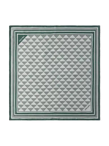 Prada Women's Printed Silk Scarf | Thumbnail 1 Prada Women's Printed Silk Scarf | Thumbnail 1