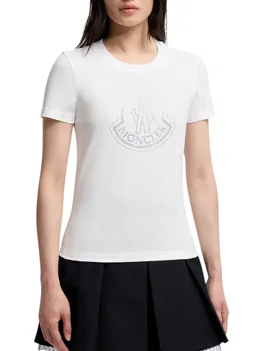 Moncler Women's Cotton Crewneck T-Shirt - White | Thumbnail 2 Moncler Women's Cotton Crewneck T-Shirt - White | Thumbnail 2