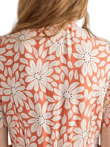 Prada Women's Printed Pleated Pongé Dress - Orange - Size 4 | Thumbnail 6 Prada Women's Printed Pleated Pongé Dress - Orange - Size 4 | Thumbnail 6