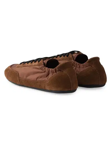 Prada Women's Collapse Re-Nylon and Suede Sneakers - Brown | Thumbnail 4 Prada Women's Collapse Re-Nylon and Suede Sneakers - Brown | Thumbnail 4