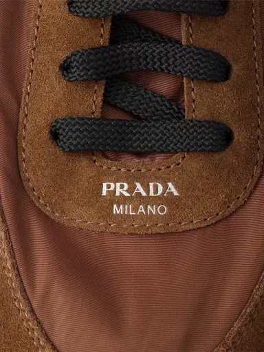 Prada Women's Collapse Re-Nylon and Suede Sneakers - Brown | Thumbnail 5 Prada Women's Collapse Re-Nylon and Suede Sneakers - Brown | Thumbnail 5