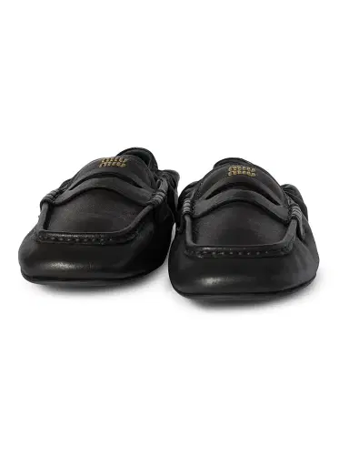 Miu Miu Women's Ruches Nappa Leather Loafers - Black - Size 11.5 | Thumbnail 2 Miu Miu Women's Ruches Nappa Leather Loafers - Black - Size 11.5 | Thumbnail 2
