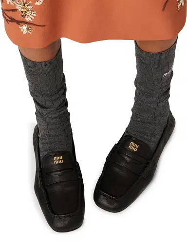 Miu Miu Women's Ruches Nappa Leather Loafers - Black - Size 11.5 | Thumbnail 4 Miu Miu Women's Ruches Nappa Leather Loafers - Black - Size 11.5 | Thumbnail 4
