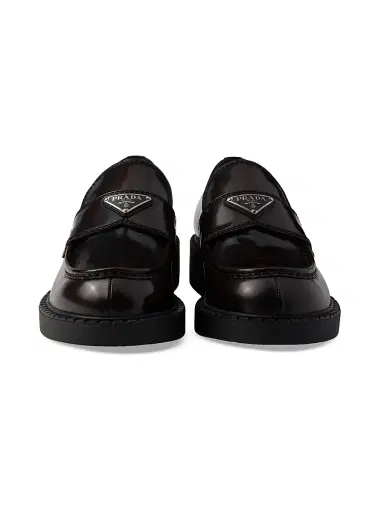 Prada Men's Brushed Leather Loafers - Brown | Thumbnail 5 Prada Men's Brushed Leather Loafers - Brown | Thumbnail 5