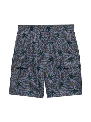Prada Men's Printed Re-Nylon Swim Trunks - Grey - Size 32 | Thumbnail 1 Prada Men's Printed Re-Nylon Swim Trunks - Grey - Size 32 | Thumbnail 1