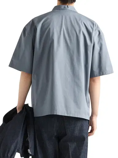 Prada Men's Short-Sleeved Technical Cotton Shirt - Grey - Size Medium | Thumbnail 4 Prada Men's Short-Sleeved Technical Cotton Shirt - Grey - Size Medium | Thumbnail 4