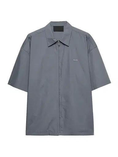 Prada Men's Short-Sleeved Technical Cotton Shirt - Grey - Size Medium | Thumbnail 1 Prada Men's Short-Sleeved Technical Cotton Shirt - Grey - Size Medium | Thumbnail 1