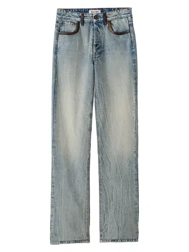 Miu Miu Women's Denim Jeans - Blue | Thumbnail 1 Miu Miu Women's Denim Jeans - Blue | Thumbnail 1