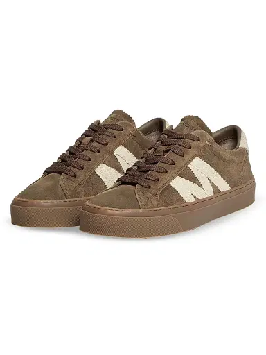 Moncler Men's Monaco2 Sneakers in Leather - Olive Green | Thumbnail 2 Moncler Men's Monaco2 Sneakers in Leather - Olive Green | Thumbnail 2