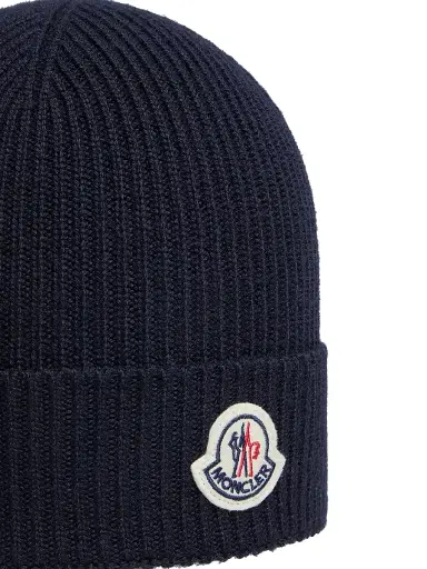 Moncler Men's Beanie Hat in Wool | Thumbnail 3 Moncler Men's Beanie Hat in Wool | Thumbnail 3