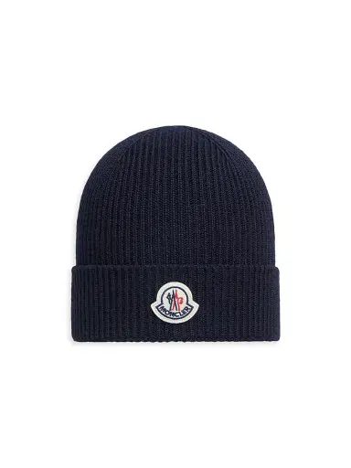 Moncler Men's Beanie Hat in Wool | Thumbnail 1 Moncler Men's Beanie Hat in Wool | Thumbnail 1