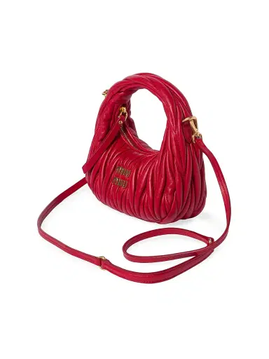 Miu Miu Women's Wander Matelassé Nappa Leather Hobo Mini-Bag | Thumbnail 2 Miu Miu Women's Wander Matelassé Nappa Leather Hobo Mini-Bag | Thumbnail 2