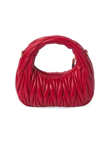 Miu Miu Women's Wander Matelassé Nappa Leather Hobo Mini-Bag | Thumbnail 3 Miu Miu Women's Wander Matelassé Nappa Leather Hobo Mini-Bag | Thumbnail 3