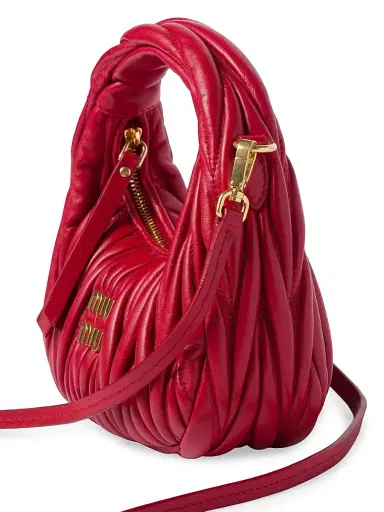 Miu Miu Women's Wander Matelassé Nappa Leather Hobo Mini-Bag | Thumbnail 5 Miu Miu Women's Wander Matelassé Nappa Leather Hobo Mini-Bag | Thumbnail 5