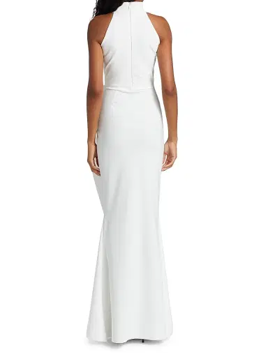 Chiara Boni La Petite Robe Women's Gudrum Halter Ruffle Gown - White - Size 14 | Thumbnail 5 Chiara Boni La Petite Robe Women's Gudrum Halter Ruffle Gown - White - Size 14 | Thumbnail 5
