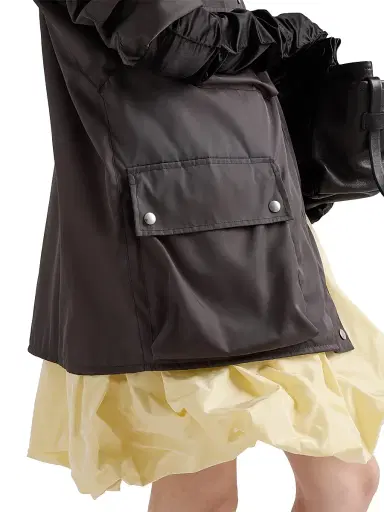 Prada Women's Washed Re-Nylon Rain Jacket - Grey - Size 2 | Thumbnail 5 Prada Women's Washed Re-Nylon Rain Jacket - Grey - Size 2 | Thumbnail 5
