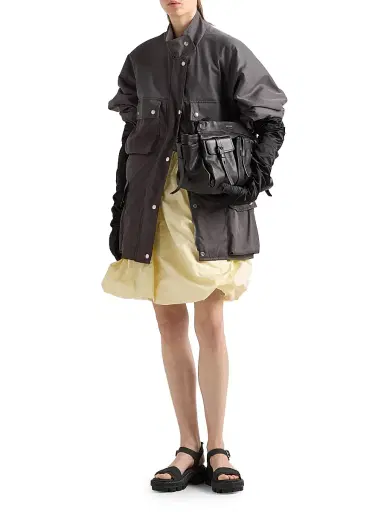 Prada Women's Washed Re-Nylon Rain Jacket - Grey - Size 2 | Thumbnail 7 Prada Women's Washed Re-Nylon Rain Jacket - Grey - Size 2 | Thumbnail 7