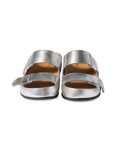 Miu Miu Women's Bleached Leather Sandals - Silver - Size 9.5 | Thumbnail 2 Miu Miu Women's Bleached Leather Sandals - Silver - Size 9.5 | Thumbnail 2