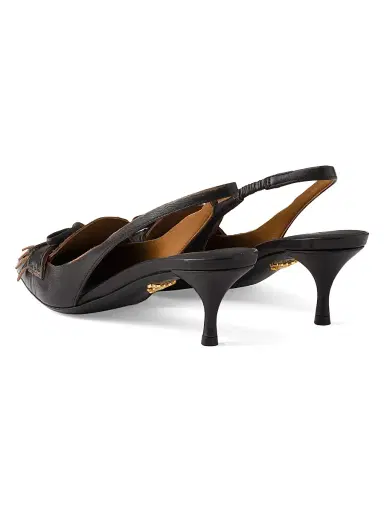 Prada Women's Leather Slingback Pumps - Black - Size 7 | Thumbnail 2 Prada Women's Leather Slingback Pumps - Black - Size 7 | Thumbnail 2