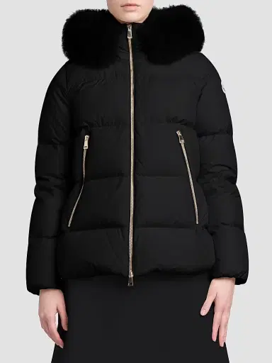 Moncler Women's Laichefur Puffer Jacket - Black | Thumbnail 2 Moncler Women's Laichefur Puffer Jacket - Black | Thumbnail 2