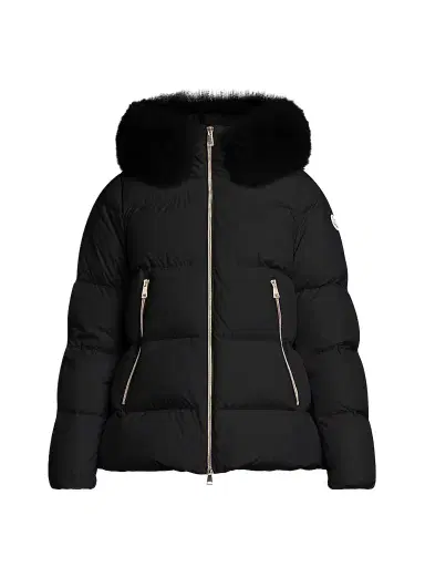 Moncler Women's Laichefur Puffer Jacket - Black | Thumbnail 1 Moncler Women's Laichefur Puffer Jacket - Black | Thumbnail 1