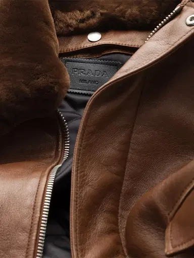 Prada Women's Nappa Leather Bomber Jacket - Brown - Size 6 | Thumbnail 7 Prada Women's Nappa Leather Bomber Jacket - Brown - Size 6 | Thumbnail 7