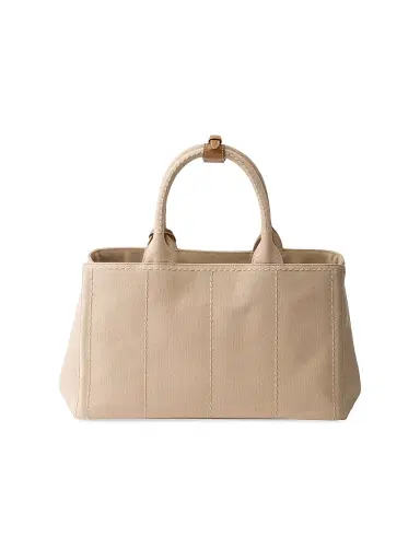 Prada Women's Jardinière Cotton Canvas Tote Bag - Beige Khaki | Thumbnail 3 Prada Women's Jardinière Cotton Canvas Tote Bag - Beige Khaki | Thumbnail 3