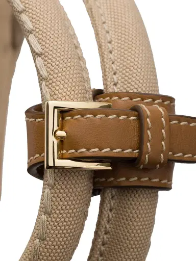 Prada Women's Jardinière Cotton Canvas Tote Bag - Beige Khaki | Thumbnail 5 Prada Women's Jardinière Cotton Canvas Tote Bag - Beige Khaki | Thumbnail 5