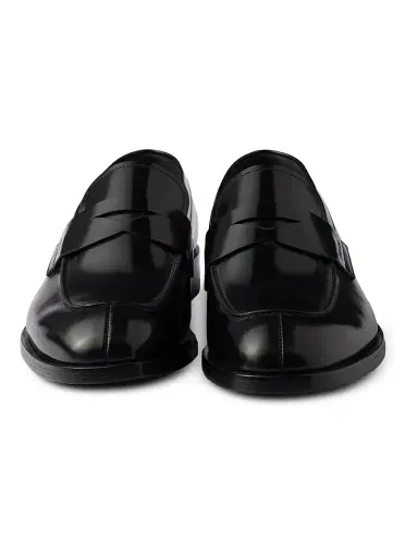 Prada Men's Brushed Leather Loafers - Black | Thumbnail 2 Prada Men's Brushed Leather Loafers - Black | Thumbnail 2