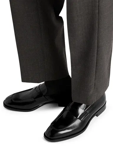 Prada Men's Brushed Leather Loafers - Black | Thumbnail 6 Prada Men's Brushed Leather Loafers - Black | Thumbnail 6