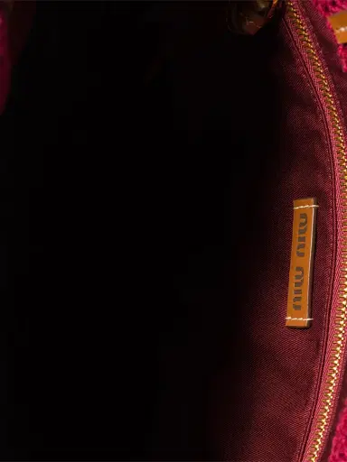 Miu Miu Women's Raffia-Effect Woven Tote Bag - Dark Red | Thumbnail 4 Miu Miu Women's Raffia-Effect Woven Tote Bag - Dark Red | Thumbnail 4