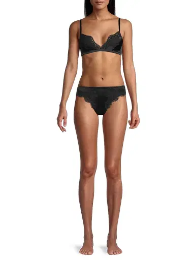 Dolce & Gabbana Women's Silk & Lace Soft Cup Bra - Nero | Thumbnail 2 Dolce & Gabbana Women's Silk & Lace Soft Cup Bra - Nero | Thumbnail 2