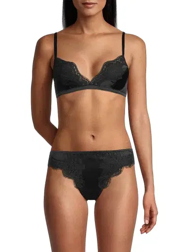 Dolce & Gabbana Women's Silk & Lace Soft Cup Bra - Nero | Thumbnail 3 Dolce & Gabbana Women's Silk & Lace Soft Cup Bra - Nero | Thumbnail 3